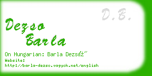 dezso barla business card